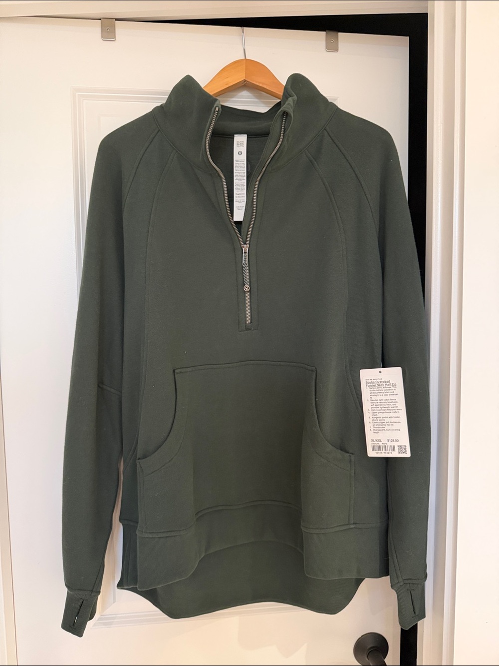 Lululemon Scuba Oversized Funnel Nick Half-Zip Pullover - Dark Green